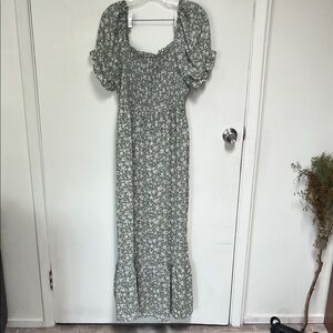 Inspired Hearts Sage Floral Maxi Dress